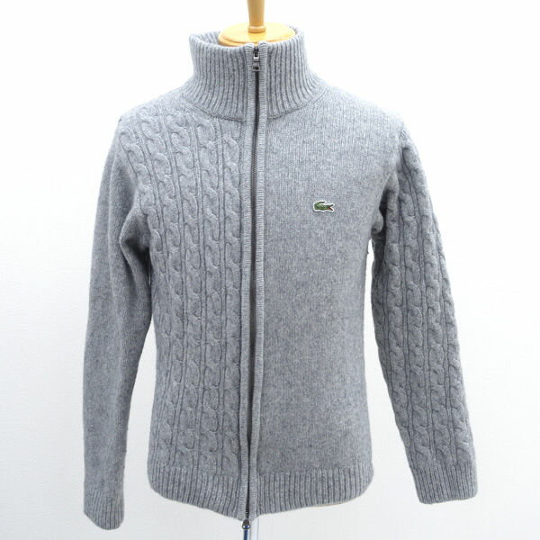 乐天商城 - LACOSTE / ラコステ ◆クレイジーニッティングハイネックジップカーディガン/グレー/L AH9364 【メンズ/MEN/男性/ボーイズ/紳士】 メンズファッション【中古】