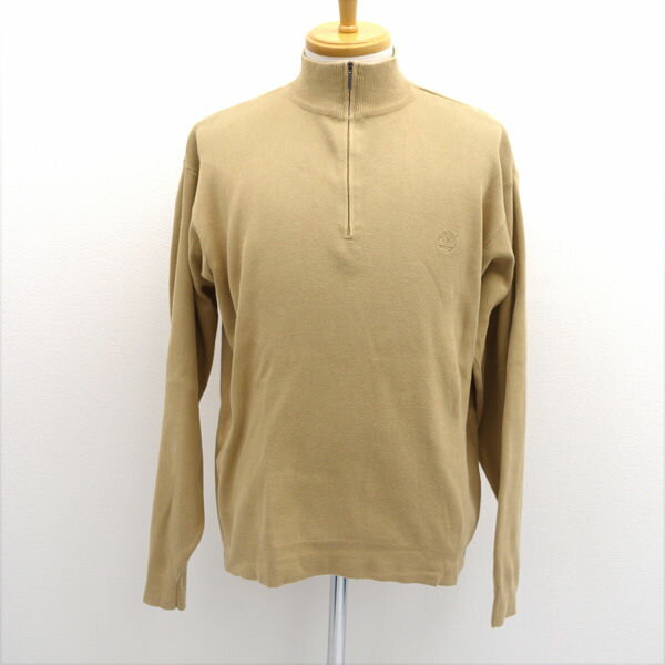 Timberland / 팀버랜드 ◆ 하프 Zip 니트 / 긴 소매 / 로고 자수 / 베이지 / 사이즈 L 2001/70209 [맨즈 / MEN / 남성 / 보이즈 / 신사] 남성 패션 [중고]