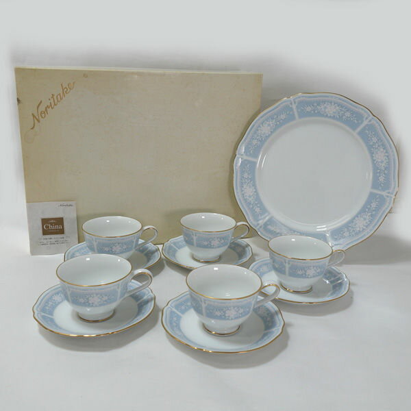 樂天商城 - Noritake / ノリタケ ■ノリタケ/レースウッドゴールド サロンセット（大皿・C&S5客） Y7345/1507 【未使用】