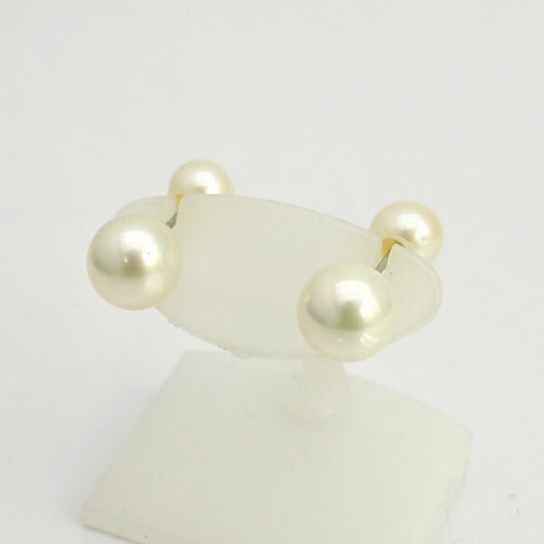 Rakuten - ◆Pt900 7.8mm ツインパール ピアス 両耳 プラチナ 【イヤリング/ピアス/アクセサリー】 ブランド【中古】