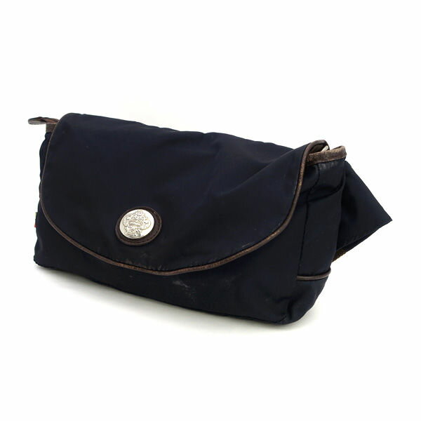 Rakuten - Orobianco / オロビアンコ ◆ショルダーバッグ/ナイロン×レザー/ネイビー 【バッグ/バック/BAG/鞄/カバン】 メンズファッション【中古】