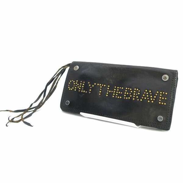 Rakuten - DIESEL / ディーゼル ◆二つ折り長財布/スタッズ/ONLY THE BRAVE/ブラック 【財布/サイフ/ウォレット/wallet/コイン】 メンズファッション【中古】