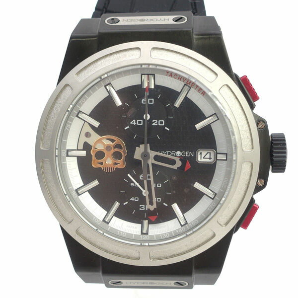 Rakuten - HYDROGEN / ハイドロゲン ◆腕時計/OTTO CHRONO/クォーツ/アナログ/ラバーベルト/ブラック HYD-HW514409 【メンズ/MEN/男性/ボーイズ/紳士】【腕時計】 【クォーツ】 【アナログ】 メンズファッション【中古】