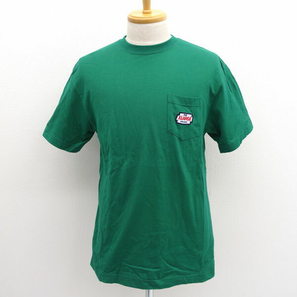 Rakuten - XLARGE / エクストララージ ◆Tシャツ/ロゴ/胸ポケット/グリーン/サイズM 101229011009 【メンズ/MEN/男性/ボーイズ/紳士】 メンズファッション【中古】
