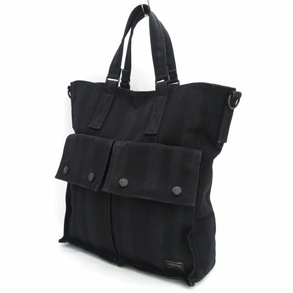 Rakuten - PORTER / ポーター ◆トートバッグ/TANGO/タンゴ/ストライプ/ブラック/70周年 【バッグ/バック/BAG/鞄/カバン】 メンズファッション【中古】