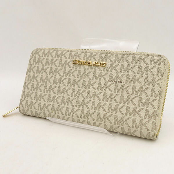 樂天商城 - MICHAEL KORS / マイケルコース ◆ラウンドファスナー長財布/MK柄/ホワイト 35F8GTVE9B 【財布/サイフ/ウォレット/wallet/コイン】 レディースファッション【中古】