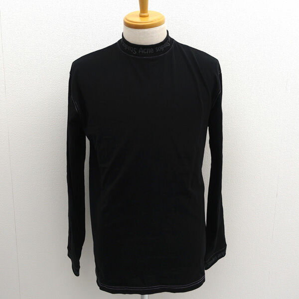 乐天商城 - Acne Studios / アクネストゥディオズ ◆モックネックロゴTシャツ/長袖Tシャツ/ブラック/サイズXS 15T173 【メンズ/MEN/男性/ボーイズ/紳士】 メンズファッション【中古】