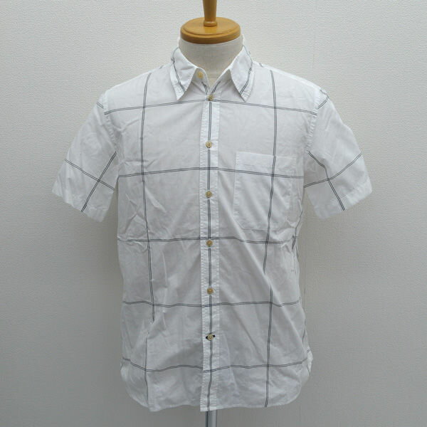 樂天商城 - Paul Smith JEANS / ポール・スミス ジーンズ ◆半袖シャツ/チェック柄/ホワイト/サイズL PJ-WR-40148 【メンズ/MEN/男性/ボーイズ/紳士】 メンズファッション【中古】