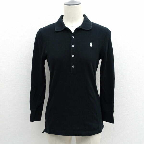 樂天商城 - RALPH LAUREN / ラルフローレン ◆長袖ポロシャツ/THE SKINNY POLO/ブラック/サイズS 340520 【レディース/ガールズ/LADY/女性/婦人】 レディースファッション【中古】
