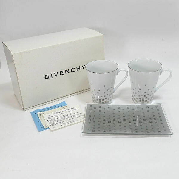 GIVENCHY / ジバンシー ◆ジバンシー/トレー付きペアマグカップ GC100-13P すまい　雑貨　ギフト ギフト【未使用】