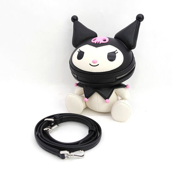 kate spade × サンリオ ◆クロミ/クロスボディバッグ/斜め掛け/レザー/ブラック×ホ...