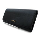 FURLA / フルラ ◆フラップ長財布/BABYLON XL BI-FOLD/レザー/ブラック 1057075 【財布/サイフ/ウォレット/wallet/コイン】 メンズファッション【中古】