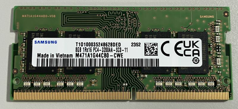 【中古】6ヶ月保証 サムスン純正 PC4-25600 DDR4-3200 8GB ノートPC用メモリ 260pin Unbuffered SO-DIM..