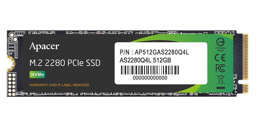 Apacer アペイサー SSD 512GB M.2 PCIe Gen4 x 4 NVMe 最大読込速度 3600MB/s 最大書込速度 3000MB/s AP512GAS2280Q4L-1