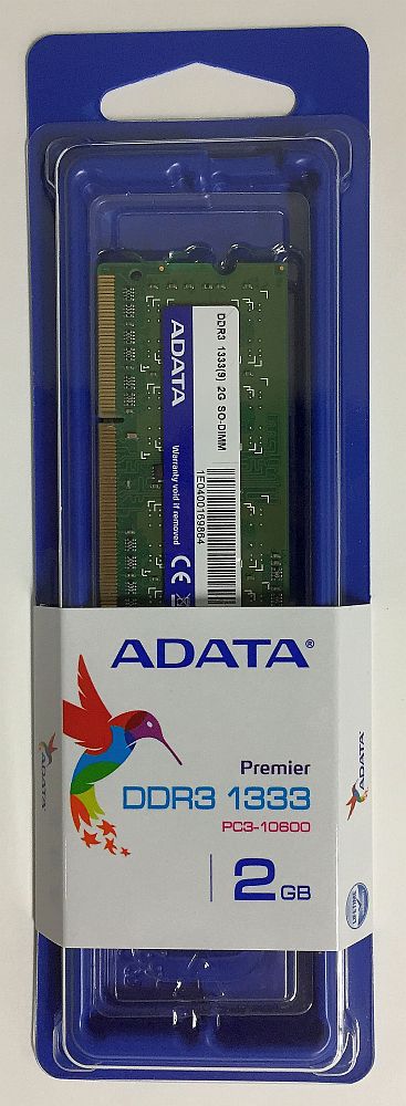 【新品】 ADATA ノートPC用メモリ SO-DIMM PC3-10600 DDR3-1333 2GB AD3S1333C2G9-S