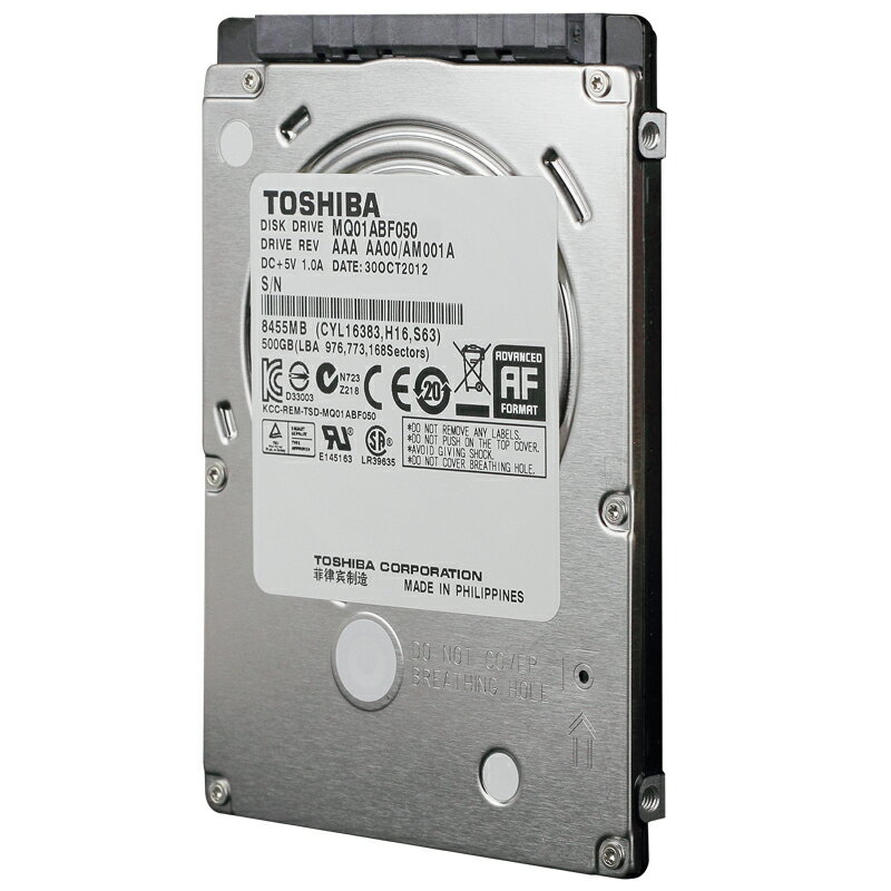 TOSHIBA 東芝 2.5inch HDD 500GB SATA 5400回転 7mm厚 4Kセクター MQ01ABF050
