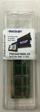 PATRIOT パトリオット PC3L-12800 DDR3L-1600 (256Mx8) 4GB SO-DIMM 低電圧 ノートPC用メモリ PSD34G1600L2S