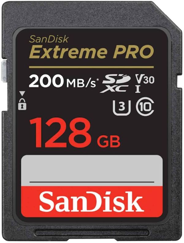 SANDISK サンディスク Extreme Pro V30 4K対応 UHS-I U3 SDXCカード 128GB (読取200MB/秒、書込90MB/秒) SDSDXXD-128G-GN4IN