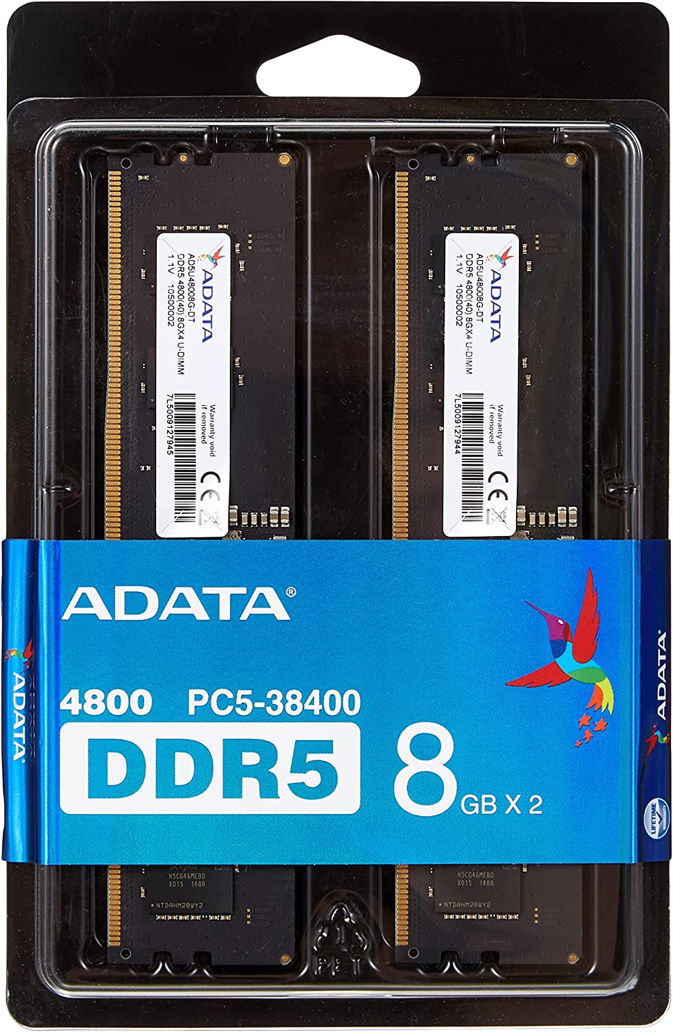 ADATA デスクトップPC用メモリ DDR5 PC5-38400 ( DDR5-4800 )対応 16GB (8GB x 2枚組) 288pin DDR5 U-DIMM 1.1V AD5U48008G-DT