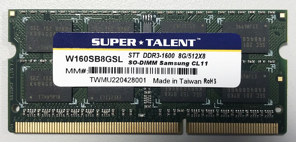 SuperTalent ॹå PC3L-12800S DDR3L-1600 8GB 204pin SODIMM  ΡPC ꡼⥸塼 Х륯 W160SB8GSL