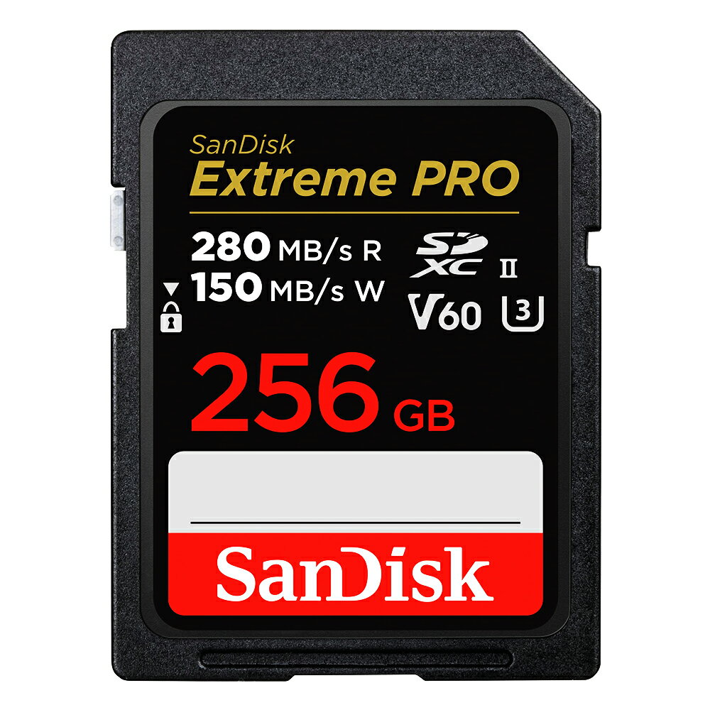 SanDisk サンディスク Extreme PRO UHS-II 256GB SDXC SDカード U3 V60 6K 4K R:280MB/s W:150MB/s SDSDXEP-256G-GN4IN