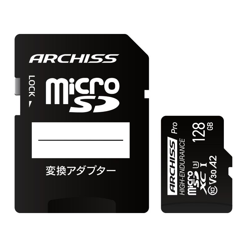 ARCHISS  ѵ microSDXC 128GB UHS-1 U3 Class10 V30 SDѴץ° AS-128GMS-PV3