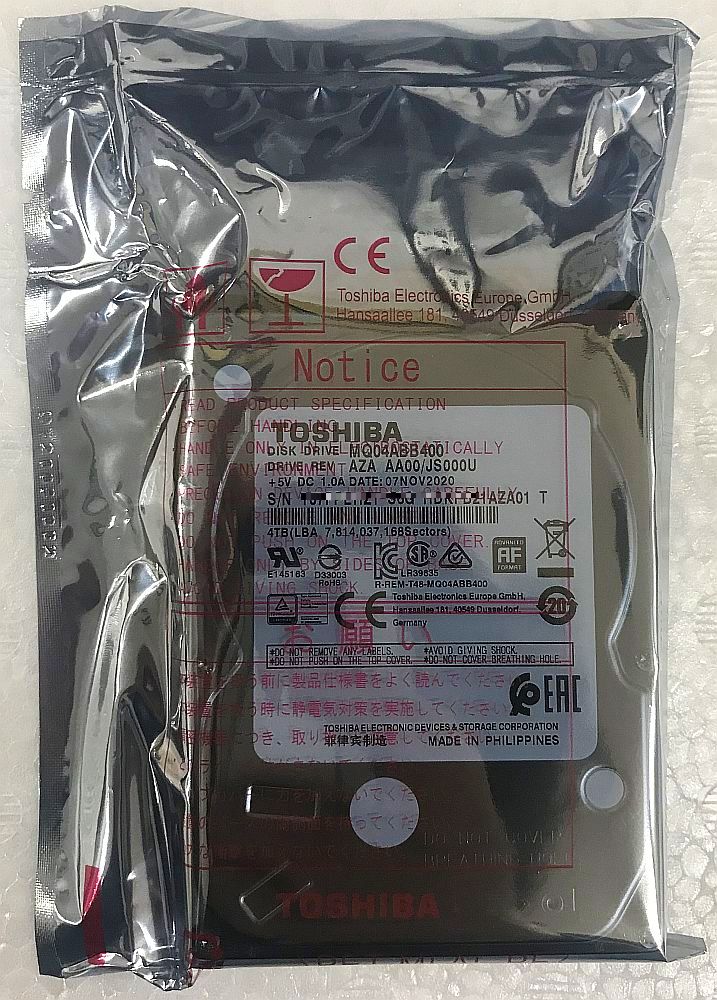 TOSHIBA 東芝 2.5inch HDD 4TB SATA 6Gbps 5400