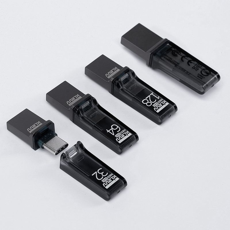 ESSENCORE KLEVV USBメモリ 128GB USB3.2 Gen1 TYPE-C TYPE-A 両対応 NEO D40 ブラック K128GUSB4-D4