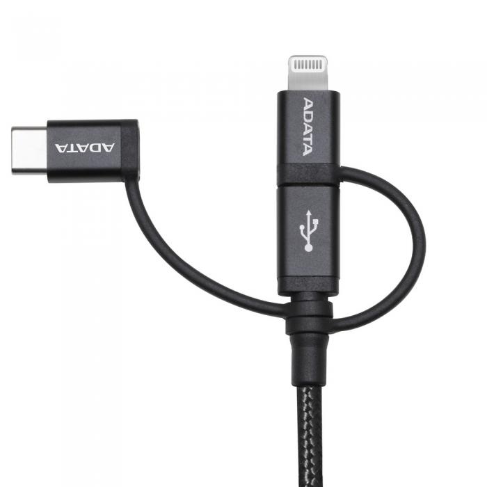 ADATA MFiǧ micro USB ( LightningUSB-C Ѵͥ ) USB-A Ѵ 3in1֥ AMCL23IN1-1MK-CBK