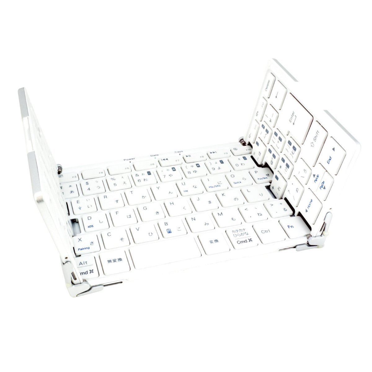 MOBO 新品アウトレット(箱不良) スマホ/タブレット対応 折りたたみ型 (83キー) 日本語配列 ワイヤレスキーボード  専用ケース兼スタンド付き AM-KTF83J-SW