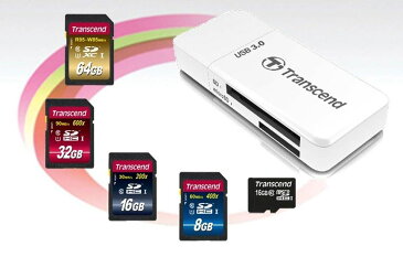 [Transcend] トランセンド USB3.0対応 マルチカードリーダー (SD/SDHC UHS-I/SDXC UHS-I/microSDXC UHS-I 対応) ホワイト 2年保証 TS-RDF5W