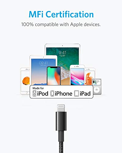 Anker 高耐久ナイロン ライトニングケーブル MFi認証 iPhone充電ケーブル iPhone 13 / 13 Pro / 12 / SE(第2世代) / iPad 各種対応 (1.0m ブラック)