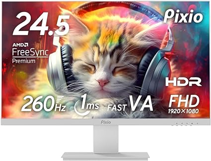 Pixio PX259 Advanced White Q[~Oj^[ 24.5C` 260Hz FHD Fast VA