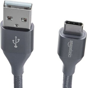 USB-C to USB-A 2.0 高速充電ケーブル ナイロン編みコード 速度480Mbps USB-IF認証取得 Apple iPhone 15/iPad/Samsung Galaxy/タブレット/ノートパソコン用 1.8 m ダークグレー