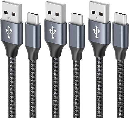 USB Type C ケーブル 【3本セット 1m/1m/2m】3A 急速充電 cタイプ QuickCharge3.0対応 高速データ転送 高耐久ナイロン素材 Samsung Galaxy S10 / Notedroid USB-C機器対応