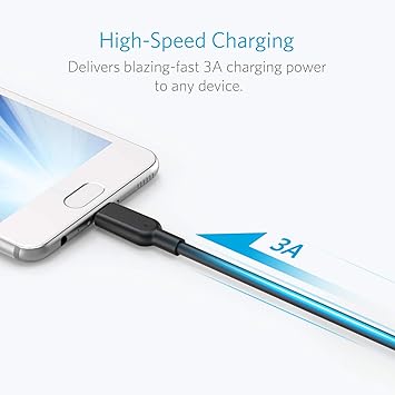 Anker PowerLine II USB-C & USB-A 3.1(Gen2) ケーブル(0.9m ブラック)【USB-IF認証取得/超高耐久】 S10 / S10+ / S9 / S9+、8)、その他USB-C機器対応