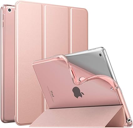 iPad 10.2 ケース 2021 MoKo iPad 9 第9世代/第8世代/第7世代 Apple iPad 10.2インチ 2021/2020/2019モデル カバー 半透明 軽量 薄型 スタンド仕様 オマートケース RoseGold