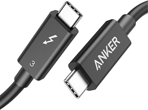 Anker USB-C & USB-C Thunderbolt 3 P[u (0.7m ubN)y100Wo / 40Gbps / f[^] / 4KΉ / 5KΉzMacBook iPad Pro/Air Ή