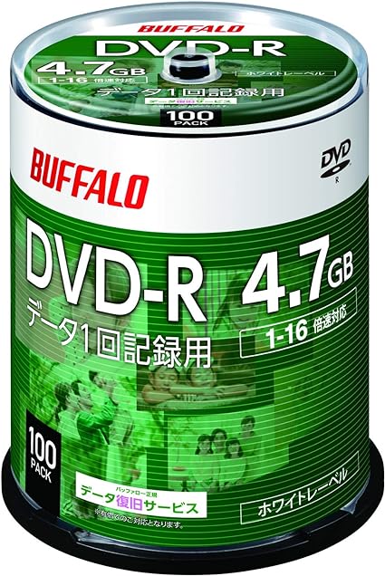 obt@[ f[^p DVD-R 1L^p 4.7GB 100 Xsh Ж 1-16{ zCg[x RO-DR47D-100PW/N