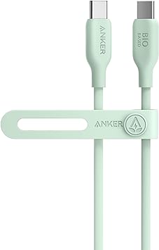 Anker初のエコフレンドリー素材採用：Ankerの従来のケーブル製品の外装はプラスチック素材を100％使用していたところ、本製品は60%に削減し、40%はトウモロコシやサトウキビなどの植物由来のエコフレンドリー素材に置き換えました。優れた耐久性：20,000回以上の折り曲げにも耐える優れた耐久性を実現しているため、ケーブル内部のワイヤーを断線から保護し、安心して充電することができます。急速充電：最大出力240Wの高出力に対応し、ノートPCやタブレット端末、スマートフォン等の幅広い機器に急速充電が可能です。(※充電器は別売りです。本製品はデータ転送及び充電にのみ対応しています。)幅広い対応機種：最大240Wでの出力に対応しノートPCやタブレット端末、スマートフォン等幅広い機器に対応しています。パッケージ内容：Anker 543 エコフレンドリー USB-C & USB-C ケーブル 0.9m グリーン、最大30ヶ月保証、カスタマーサポートサイズ ： 0.9mサイズ ： 90 x 1.17 x 0.64 cm; 30 g