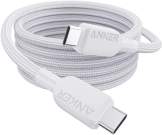Anker USB-C & USB-C ケーブル (高耐久ナイロン) 1.8m ホワイト 240W Galaxy iPad Pro/Air MacBook Pro/Air 各種対応