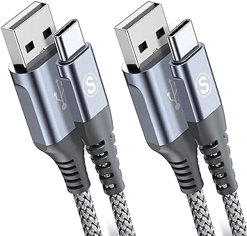 USB Type C ケーブル【1m+2m/2本セット】Sweguard USB-A & USB-C ケーブル【3.1A QC対応 急速充電】 タイプc 充電ケーブルiPhone15 Pro Max/アイフォン,type-c機種対応 (灰)
