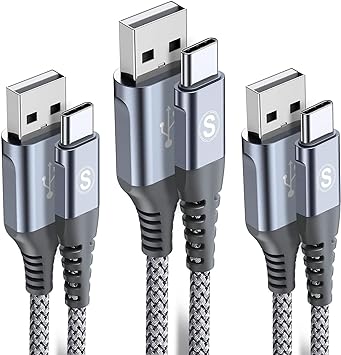 USB Type C ケーブル【1m+2m+3m/3本セット】Sweguard USB-C & USB-A 3.1A USB C ケーブル急速充電 タイプc 充電ケーブル iPhone 15 Pro MAX, type c機種対応 (灰)