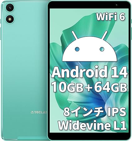 Android 14 タブレット 8インチ新登場，TECLAST P85T アンドロイド タブレット 8インチ wi-fiモデル 10GB 64GB 1TB TF拡張 Widevine L1タブレット2.4G/ルボディ【OSアップグレード】
