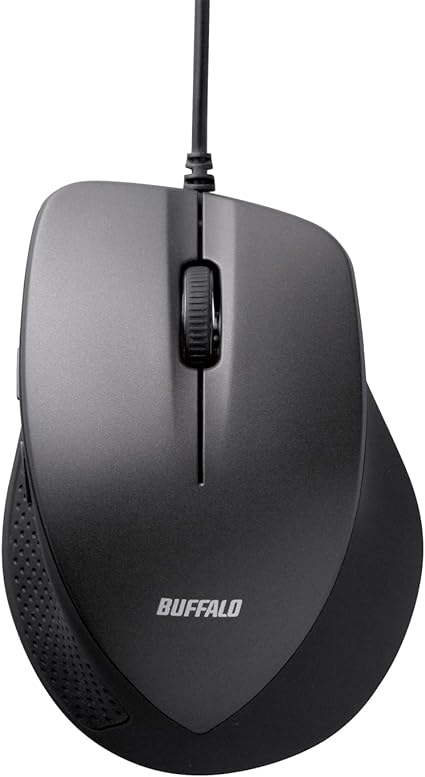 バッファロー USB マウス 有線 5ボタン 静音 【 戻る / 進む ボタン搭載 】 Blue BSMBU19BK