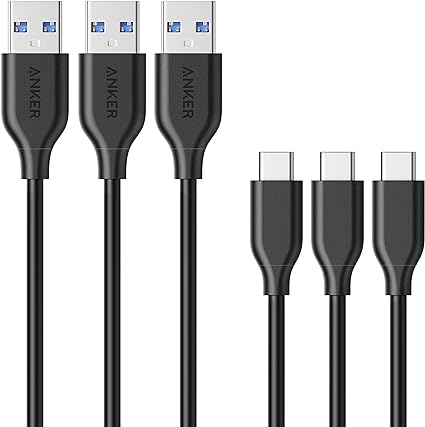 Anker USB Type C ケーブル PowerLine USB-C & USB-A 3.0 ケーブル (0.9m × 3本セット) Xperia/Galaxy/LG/iPad Pro/Air MacBo リモート 在宅勤務 ブラック