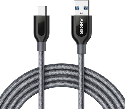Anker PowerLine+ USB-C & USB-A 3.0 ケーブル (1.8m グレー) Oculus link/Galaxy S10 / S10+ / S9 / S9+、iPad Pro (201の他Android各種機器対応