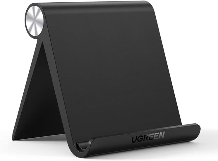 UGREEN iPad スタンド タブレットとスマホ 兼用 角度調整可能 アイパッドスタンド 安定性 ABS素材 滑り止めゴム iPad、Galaxy Tab、Note 6/5、LG、Sony、Nexus、Fi-12インチに対応(ブラック)