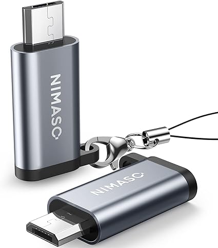 ?【USB C(メス) to Micro-USB(オス)】Nimaso USB C(メス) to Micro-USB(オス)変換アダプターです。Micro USB 設備を一瞬にType C 設備に変換します。?【高速の同期】USB2.0により、最大480 Mbpsのハイスピードで、100曲を数秒で転送できます。?【安全保護】56kΩレジスタの実装によりデバイスを短絡、過充電、過熱などから高安全保護します。▼ご注意：OTG機能は非対応です。?【小型化&軽量化】縦横高さ全てで小型化、軽量化を実現。簡単に使用できます、煩瑣な取り付けがありません。丈夫なストラップ付きますので、キーホルダー、バッグ、財布と簡単に接続できます、持ち歩いて便利です。?【優れた耐久性】端子はアルミニウム合金にニッケルめっきされており耐熱・耐腐食性に優れているだけでなく10000回の抜き挿し試験をクリアしていますので安心してお使いいただけます。サイズ ： USB C to Micro USB 2個サイズ ： 9.1 x 6.1 x 1.6 cm; 10 g