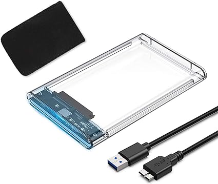 YFFSFDC USB3.0 2.5インチ HDD/SSDケース USB3.0接続 SATA III 外付けハードディスク 5Gbps 高速データ転送 UASP対応 透明シリーズ ポータブル SSD ドライブ S3 XBox HDTV等対応